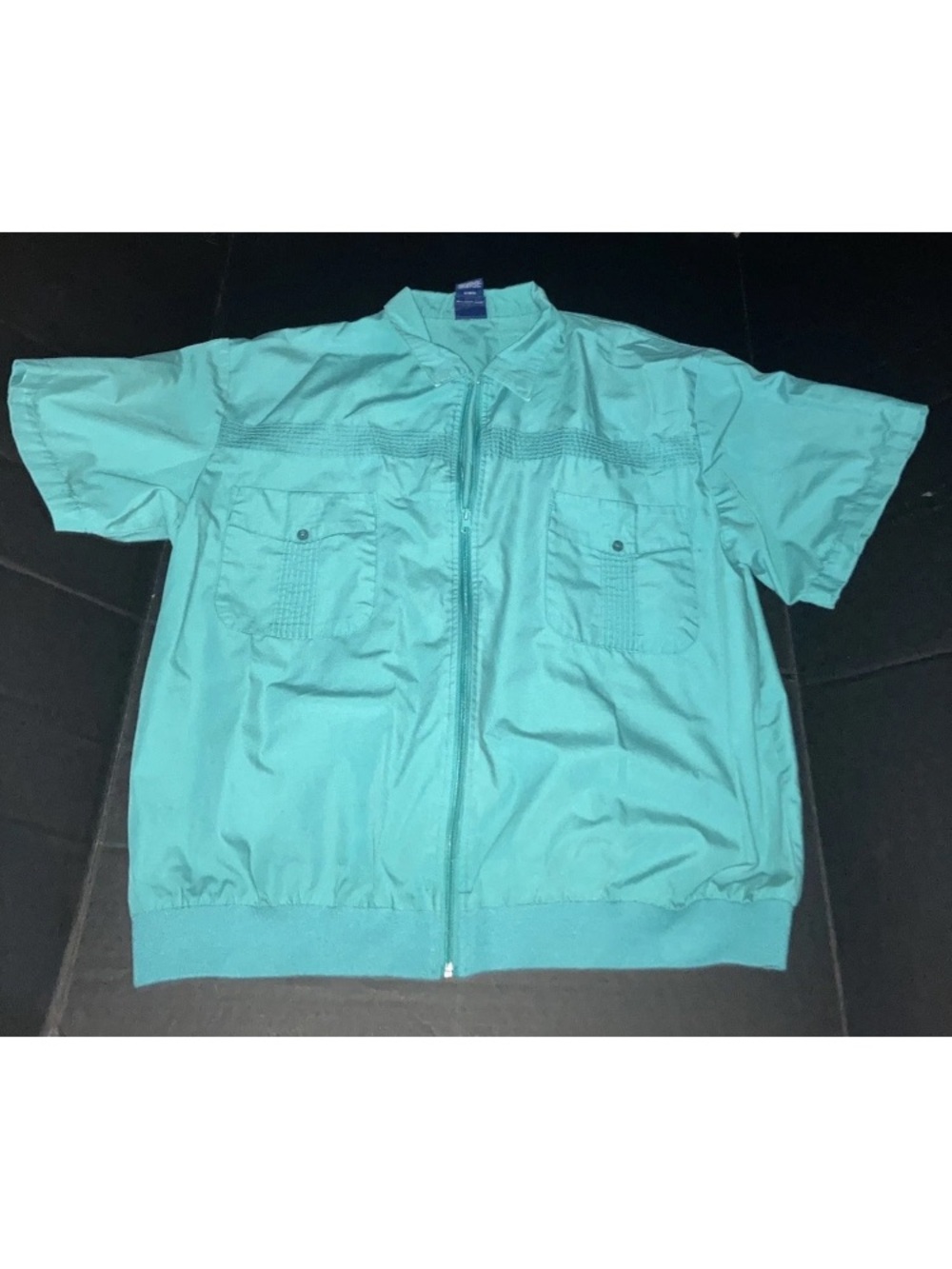 Blair Teal Short-Sleeve Zip-Front Shirt